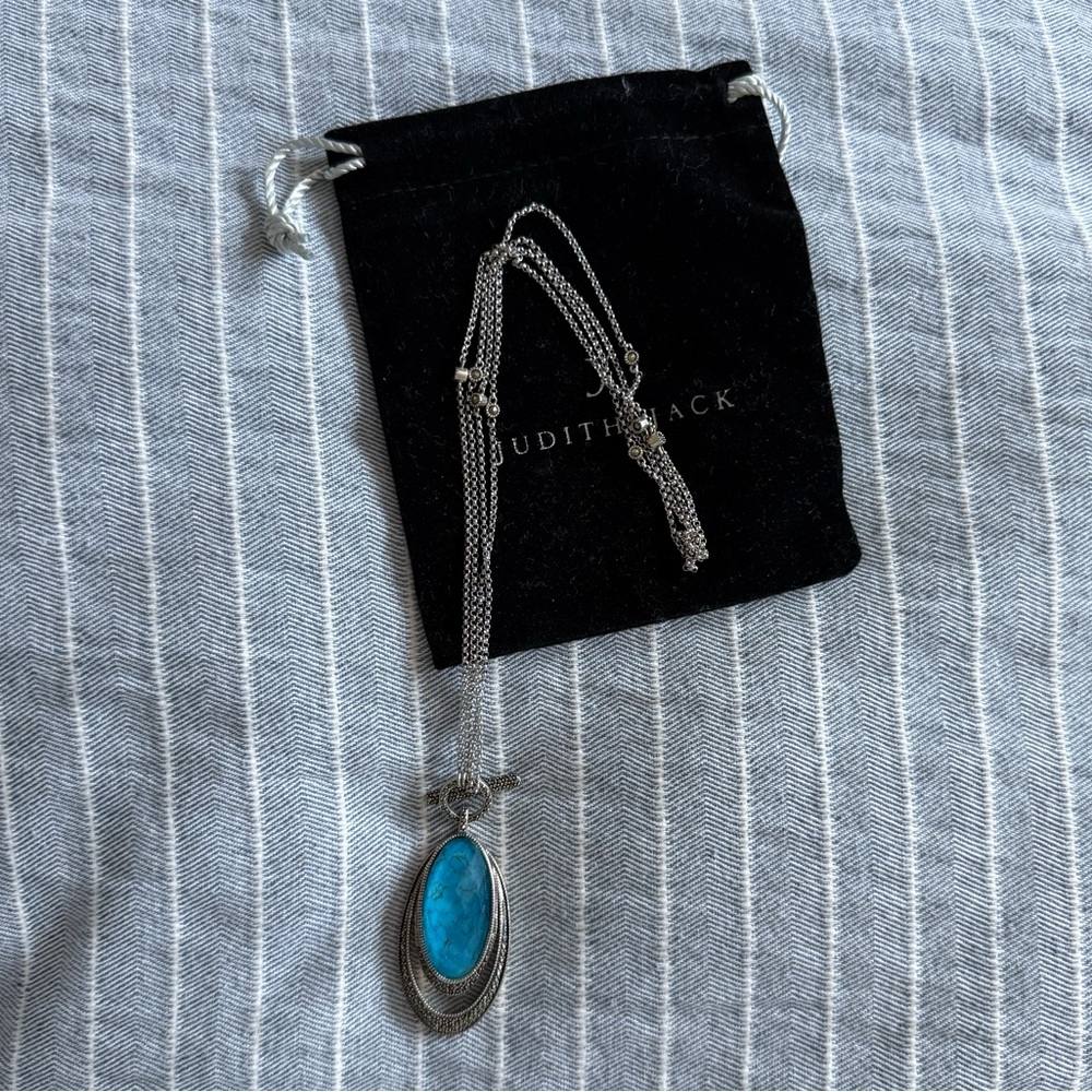 Judith Jack Blue Stone Pendant Necklace